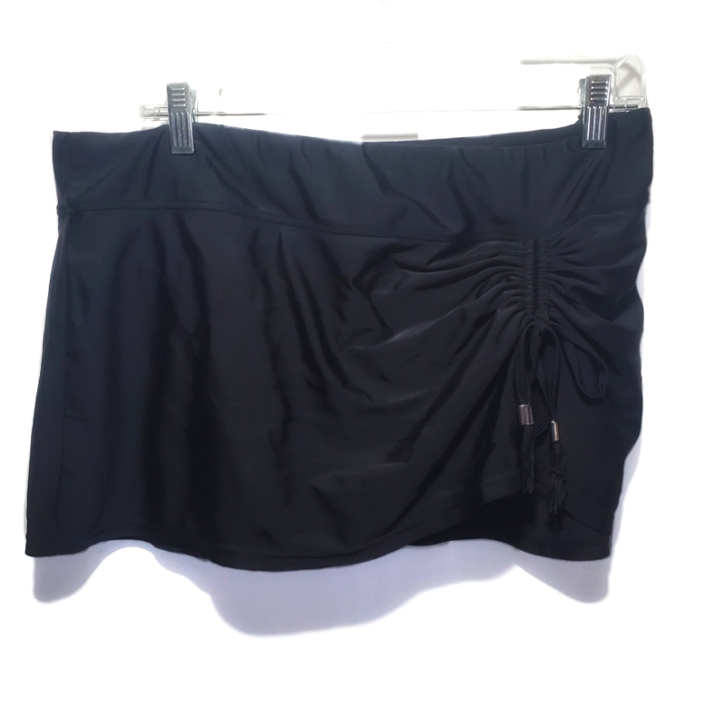 Catalina Swim Skirt Black scrunched Like New Size XL 16 18